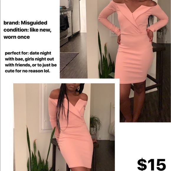 Blush Pink Bodycon Dress - Picture 1 of 1